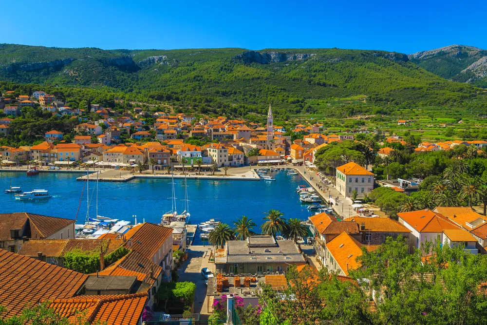 Jelsa Town, Croatia from Air