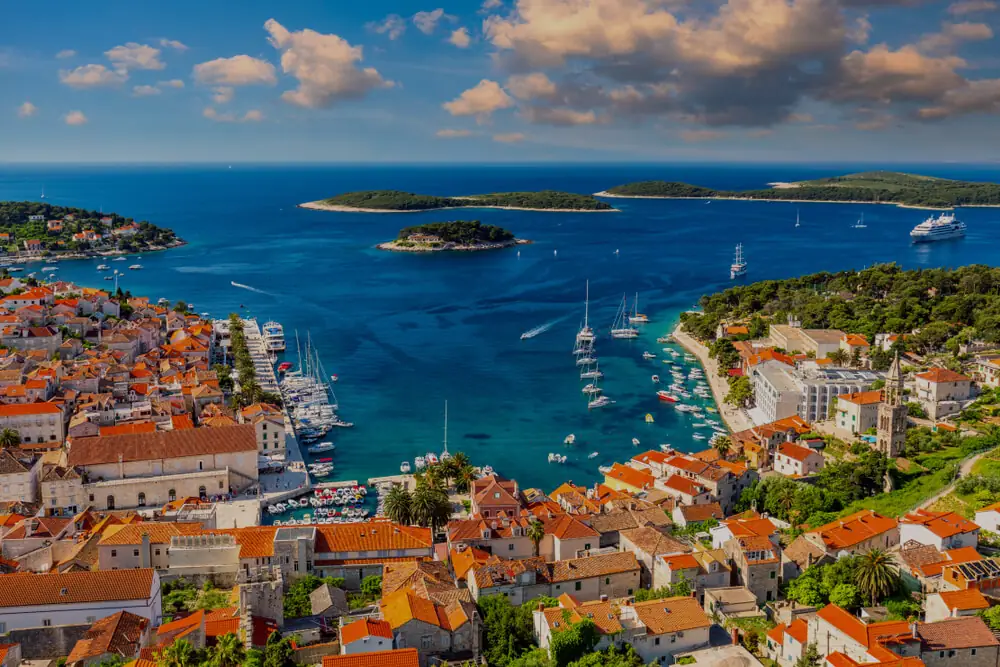 Old Town Hvar, Hvar Island,Famous Image from Fortica Fortress