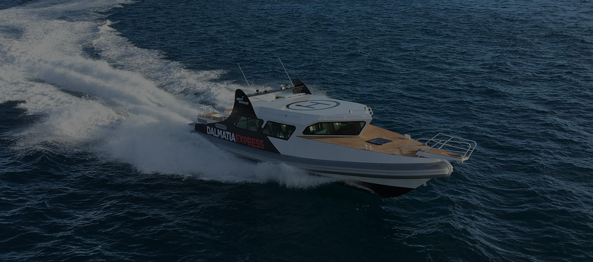 Great White Speed Boat In Drive